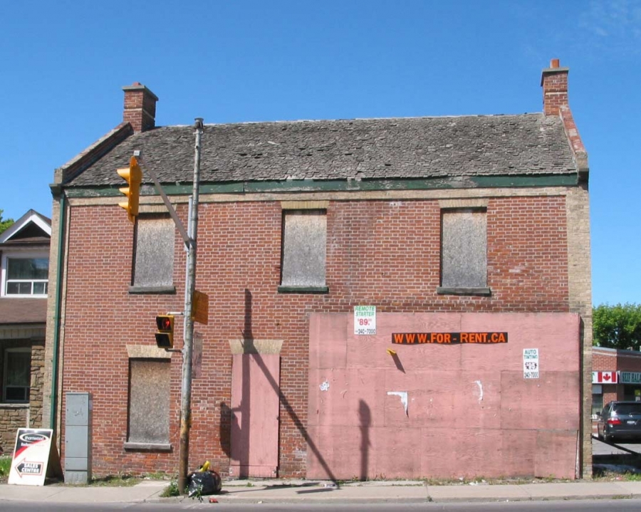 Western façade of the Plank Road Building in Weston around 2005. (Photo by Bob Krawczyk.)